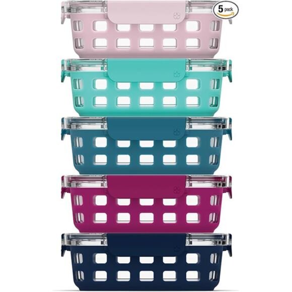 Ello Duraglass 3.4 Cup Meal Prep Sets 10Pc, 5 Pack Set- Glass Food Storage - Picture 7 of 7